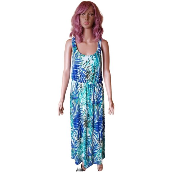 Sonoma Stretch Maxi Dress – Sleeveless Black Floral – Size M - Picture 2 of 5